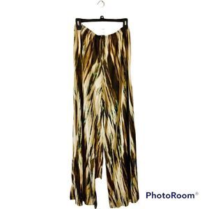 Larry Levine wide leg abstract print soft trouser Toulon on pants